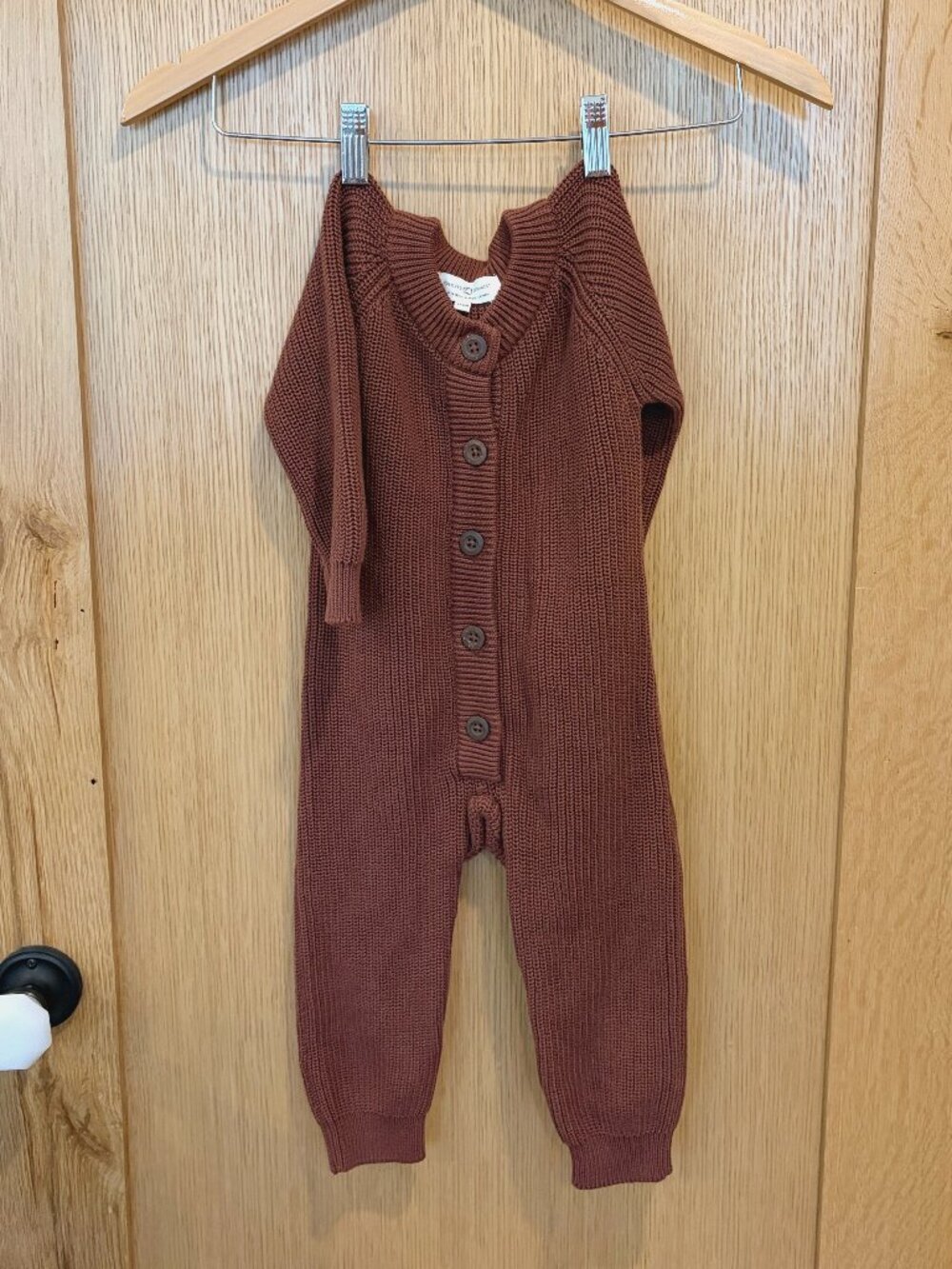NWOT Colored Organics Milo Sweater Romper in Sumac, Size 12-18 Months